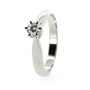 18ct White Gold 6 Claw High Set 0.20ct Diamond Ring