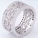 18ct White Gold Wide Cross Design Diamond Ring