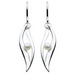 Sterling Silver Leaf Freshwater Pearl Drop Earrings