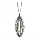 Teri Howes Silver and 18ct Gold Embellish Pod Pendant