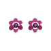 Amethyst Birthstone Flower Stud Earrings (Feb)
