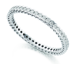 image of 18ct White Gold Brilliant Cut Bezel Set Full Eternity Ring