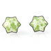 Jane Moore Oxidised Silver & Green Enamel Star Flower Stud Earrings