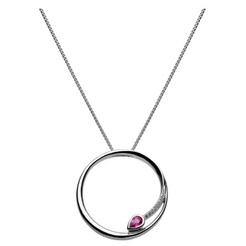 image of Elodie Serpentine Pink Sapphire & Diamond Necklace