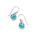 Silver Blossom Turquoise Inlay Drop Earrings