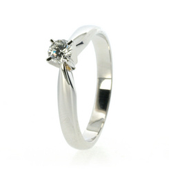 image of 18ct White Gold 4 Claw High Set 0.20ct Diamond Ring