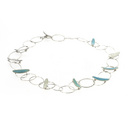 Shona Carnegie Silver Nyon Enamel Feather Multi Hoop Necklace