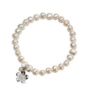 Silver Pearl, Flower & and Crystal Bracelet