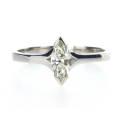 image of 18ct White Gold Marquise 0.33ct Diamond Ring