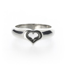Annika Rutlin Silver Oxidised Tapered Open Heart Ring