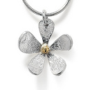 Linda Macdonald Silver and 9 Carat Yellow Gold Large Daisy Necklace