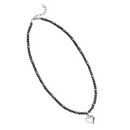 Silver Peacock Pearl Heart Necklace