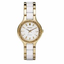 DKNY Gold & White Ceramic Fashion Watch