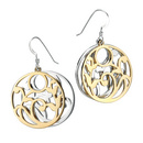 Sterling Silver & Gold Finish Layered Drop Earrings