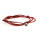 Shona Carnegie Silver Flower on Red Suede Wrap