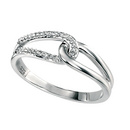 9ct White Gold Diamond Interlocking Loop Ring