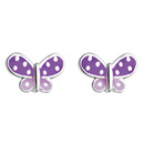 Beautiful Lilac Butterfly Stud Earrings