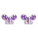 Beautiful Lilac Butterfly Stud Earrings