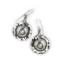 Aviv Silver Hammered Polo Drops with Pearl Hoop Dropper