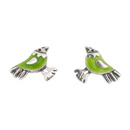 Green Bird Stud Earrings