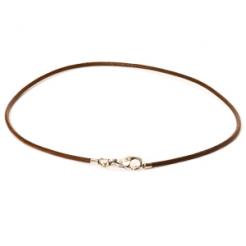 image of Brown Leather Trollbead Necklace