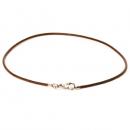 Brown Leather Trollbead Necklace