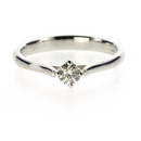 18ct White Gold 4 Claw Compass Set 0.21ct Diamond Ring