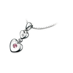 image of
D for Diamond Pink Tourmaline Heart Necklace
