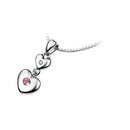 
D for Diamond Pink Tourmaline Heart Necklace