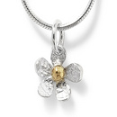 Linda Macdonald Silver and 9 Carat Yellow Gold Small Daisy Necklace
