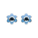 Sapphire Birthstone Flower Stud Earrings (Sep)