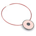Jane Moore Oxidised Silver and Red Enamel Disk Necklace