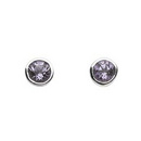 Sterling Silver Round Cut Amethyst Stud Earrings