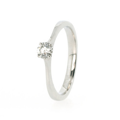 image of 18ct White Gold 4 Curved Claw 0.27ct Diamond Solitaire