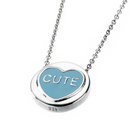 Blue Mini Love Heart 'Cute' Necklace