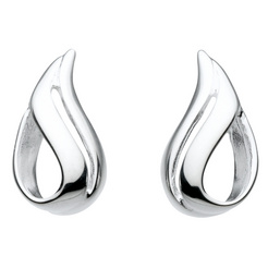 image of Kit Heath Silver Yarn Stud Earrings