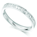 18ct White Gold Baguette Cut Channel Set 2.90mm Diamond Half Eternity Ring