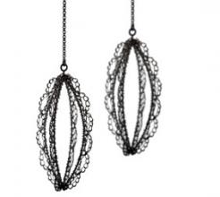 image of Teri Howes Oxidised Silver Embellish Pod Drops