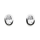 Silver Small Oval CZ Studs