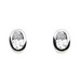 Silver Small Oval CZ Studs