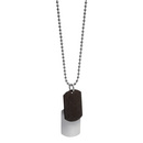 Stainless Steel Textured PVD Double Dog Tag Necklace