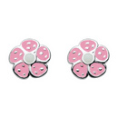 Funky Pink Flower Stud Earrings