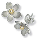 Linda Macdonald Silver and 9 Carat Yellow Gold Medium Daisy Studs