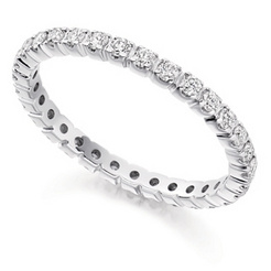 image of Platinum Brilliant Cut 4 Claw Individual Set Diamond Full Eternity Ring