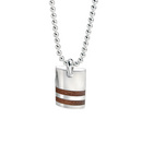 Sterling Silver Wood Stripe Necklace
