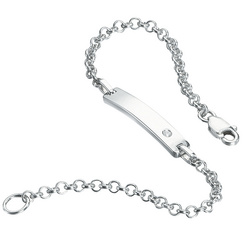 image of D for Diamond Children's ID Bracelet