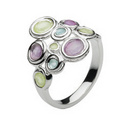 Kit Heath Silver Honeycomb Gem Cluster Ring