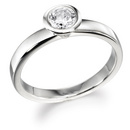 18ct White Gold Bezel Set 0.23ct Diamond Pod Ring