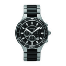 SALE! DKNY Gents Brushed Steel Black Ceramic Chronograph