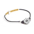 Five Twelve Gold Circle Charcoal Bracelet